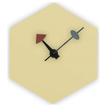 LeisureMod Manchester Modern Design Hexagon Shaped Silent Non-Ticking Wall Clock