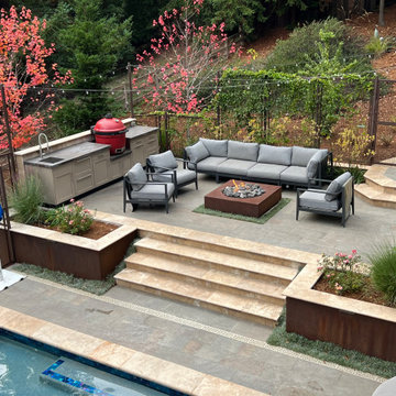 Slope Serenity: Elevated Outdoor Oasis with Hillside Pool