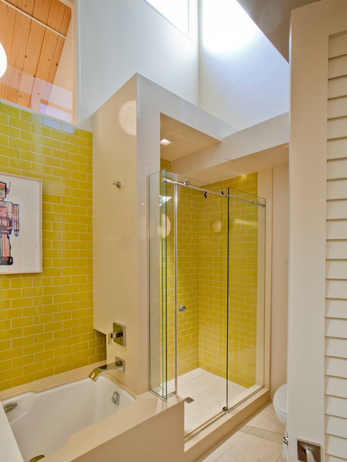 Yellow Tile Bathroom | Houzz