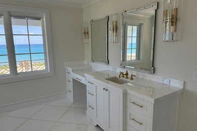 Inspiration for a large contemporary master bathroom remodel in Miami