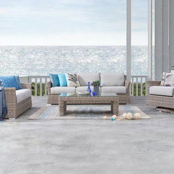 SAVANNAH Outdoor Sofa Suite 3 + 2 + Rocker - Outdoor Lounge Sets