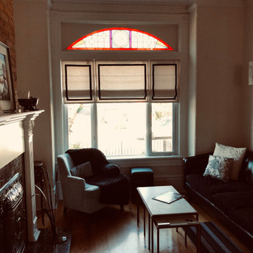Roman shades, remotely controlled