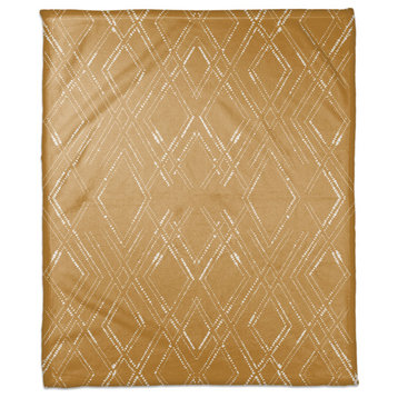 Gold and White Diamond 50x60 Coral Fleece Blanket