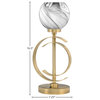 1-Light Table Lamp, New Age Brass Finish, 5.75" Onyx Swirl Glass