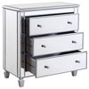 Beaumont Lane Modern 3-Drawer Solid Wood/MDF Chest in Silver