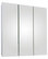 Tri-View Medicine Cabinet, 36"x36", Polished Edge, Partially Recessed