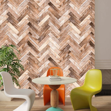 Light Brown Chevron Removable Wallpaper