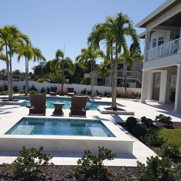 Shell Beige Limestone Pool at Bradenton,FL