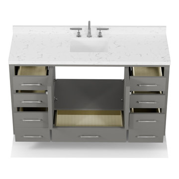Caroline Avenue 60'' Grey Bathroom Vanity