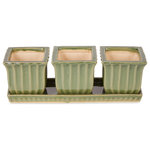 DII - Green Square Ceramic Small Planter (Set of 3) - We offer full collections of trend based designs, bringing you fresh, innovative lines of quality home and garden products for every season. Let these products become a valuable part of your life.