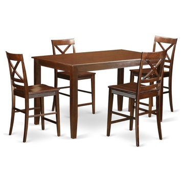 5-Piece Counter Height Pub Set, Small Kitchen Table And 4 Counter Height Chairs