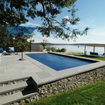 Northport waterfront gunite swimming pool