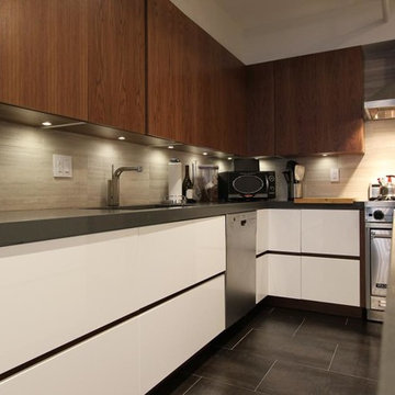Modern Wood + White Kitchen Remodel - Chelsea, NYC