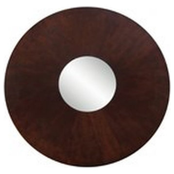 Bowery Hill Contemporary Wood Chocolate Finish Round Dining Table