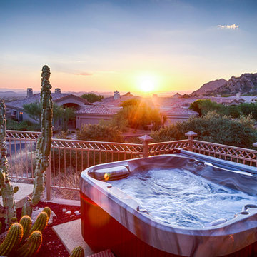 Jacuzzi Backyard at Sunset