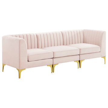Swan Channel 3 Seat Sofa - Pink