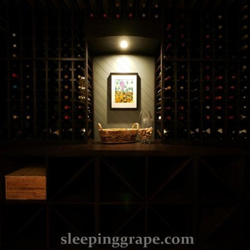 Wine Cellars Behind Glass
