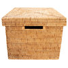 Artifacts Rattan Storage Box With Lid, Letter File, Honey Brown