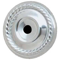 Cabinet Knob Rosette Bright Chrome 1 1/4" Roped