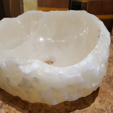White Onyx Vessel Sink