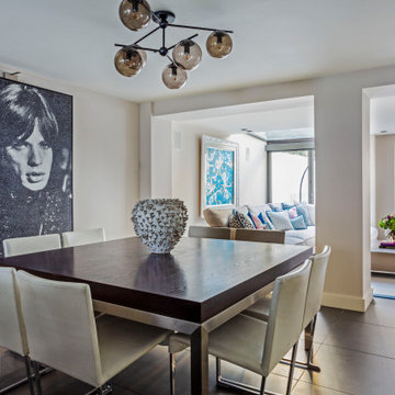 Dining room in kitchen extension of Family Townhouse in Chelsea, London