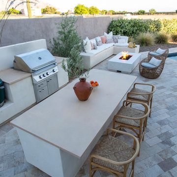 Desert Neutrals – Outdoor Kitchen + Adjacent Lounge Area