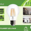 Bioluz LED A19 Dimmable Filament Bulbs, 800 Lumens, Set Of 6