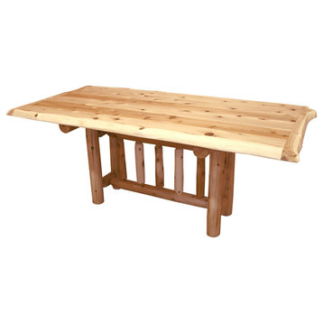 White Cedar Log Trestle Dining Table, 42" X 84"