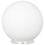 Eglo - Rondo, 1-Light Round Table Lamp, White Finish, Opal Frosted Glass Shade - Eglo's Rondo family makes use of chic orbs to illuminate your space. This table lamp is built of steel with white, opal glass shade for contemporary styling of your desk or night stand. With a width of 7.87 inches and a tranquil round glow, this light fits all rooms to add its flair.Features: