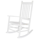 Shine Company - Vermont Porch Rocker, White - Feel the wind on your face while relaxing on the Vermont Porch Rocker. Made of a sturdy hardwood design, the contoured slat seat and flat armrests allow for hours of rocking on the front porch. The Vermont Porch Rocker brings classic comfort into your home.