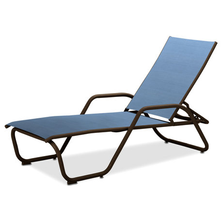 Gardenella Sling 4-Position Chaise, Textured Kona, Sky