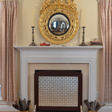 off season woven 12kt white gold and mahogany fireplace screen with mid 19th cen