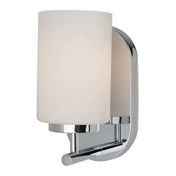 Sea Gull - 1-Light Wall/Bath, Chrome Finish With Etched Opal White Glass - Bathroom Vanity Lighting