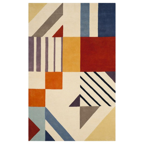 Safavieh Couture Fifth Avenue Collection FTV120 Rug, Ivory and Multi, 5'x8'