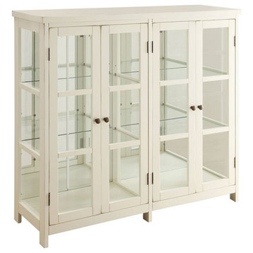 Catania Modern / Traditional 4 Door Accent Cabinet in White Finish