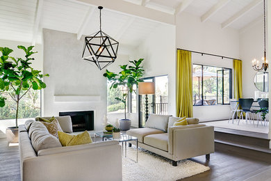 Example of a trendy living room design in San Diego