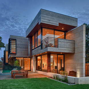 75 Beautiful Contemporary Brown Exterior Home Pictures & Ideas | Houzz
