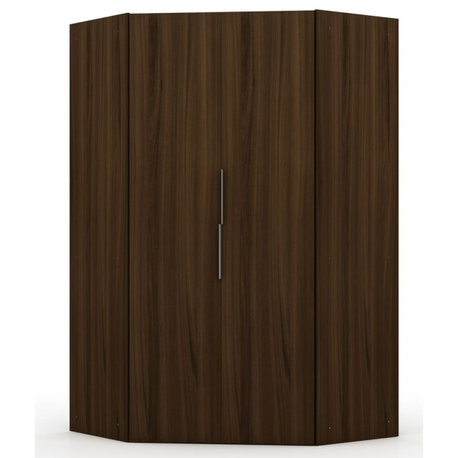 Mulberry 2.0 Corner Wardrobe Closet, Brown