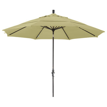 11 Foot Sunbrella Aluminum Crank Lift Collar Tilt Market Umbrella, Bronze Pole