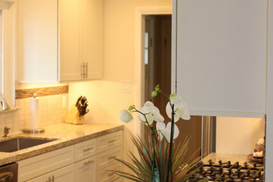 Example of a transitional home design design in Sacramento