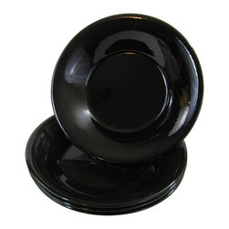 Le Souk Ceramique - Stoneware Salad/Pasta Bowls, Set of 4, Black - Serving And Salad Bowls