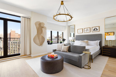 Bedroom - contemporary bedroom idea in New York