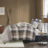 Ridge 6 Piece Duvet Cover Set Neutral, King, Cal King