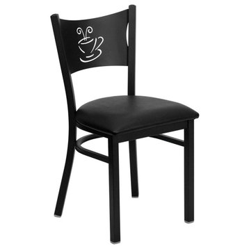 Flash Furniture Hercules Series Black Coffee Back Metal Chair
