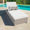 Fairmont Wheeled Chaise Outdoor Wicker Patio Furniture in White