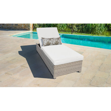 Fairmont Wheeled Chaise Outdoor Wicker Patio Furniture in White