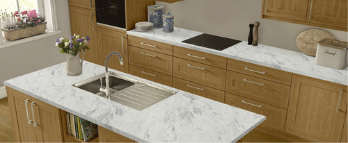 Wilsonart Calcutta Marble Textured Gloss Laminate Kitchen Countertop