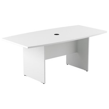 72W x 36D Conference Table with Wood Base in White - Engineered Wood