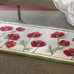 Field of Poppies Hooked Rug - Doormats