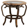 Steve Silver Gallinari Round Marble and Glass Top End Table - GN300E